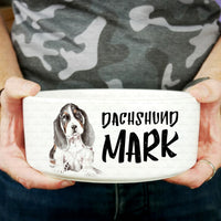 Thumbnail for Personalized Dog Gift - Cute Dachshund Portrait For Puppy Lovers - Pet Bowl