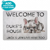 Thumbnail for Personalized Dog Gift Idea - Watercolor Puppy And Owner Name For Dog Puppy Lovers - Doormat
