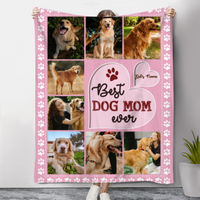 Thumbnail for Best Dog Mom Ever Photo Collage Blanket, Mothers Day Gifts For Dog Mom, Customized Gifts For Mom From Dog - Best Personalized Gifts for Everyone