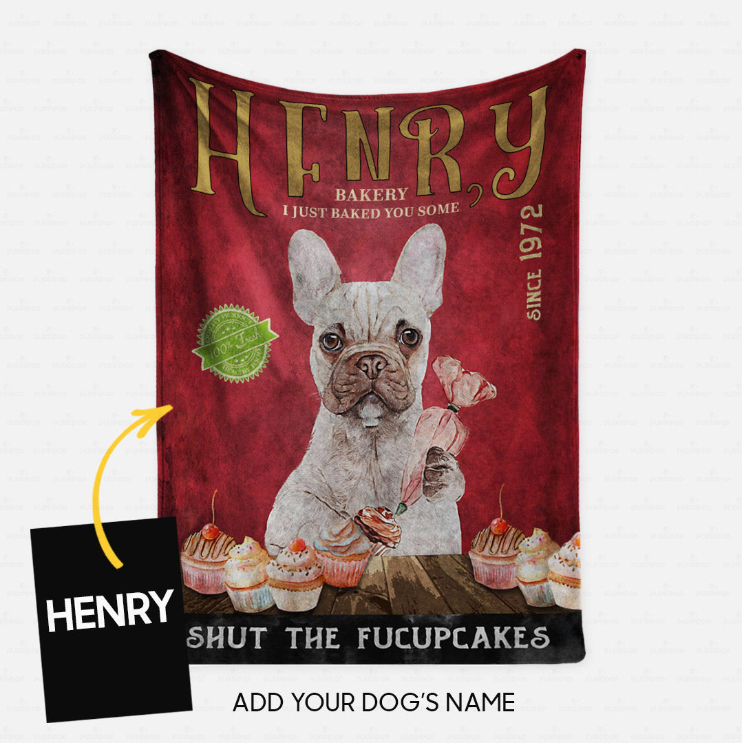 Personalized Dog Blanket Gift Idea - French Bulldog Fucupcakes For Dog Lover - Fleece Blanket