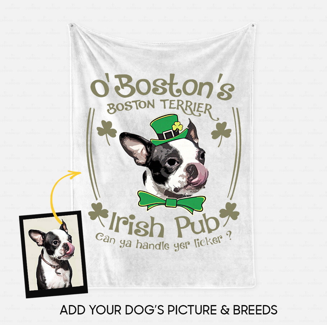 Custom Dog Blanket - Personalized Creative Gift Idea - Irish Pub For Dog Lover - Fleece Blanket