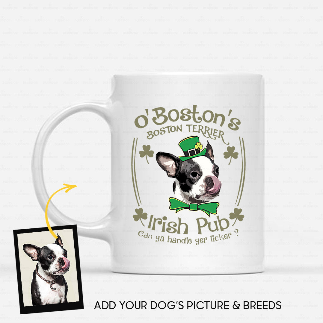 Personalized St Patrick's Day Gift Idea - Irish Pub For Dog Lover - White Mug