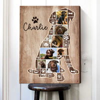Thumbnail for Labradors Dog Photo Collage Canvas, Gift For Dog Mom Dog Dad, Custom Silhouette Chocolate Lab Dog Gift