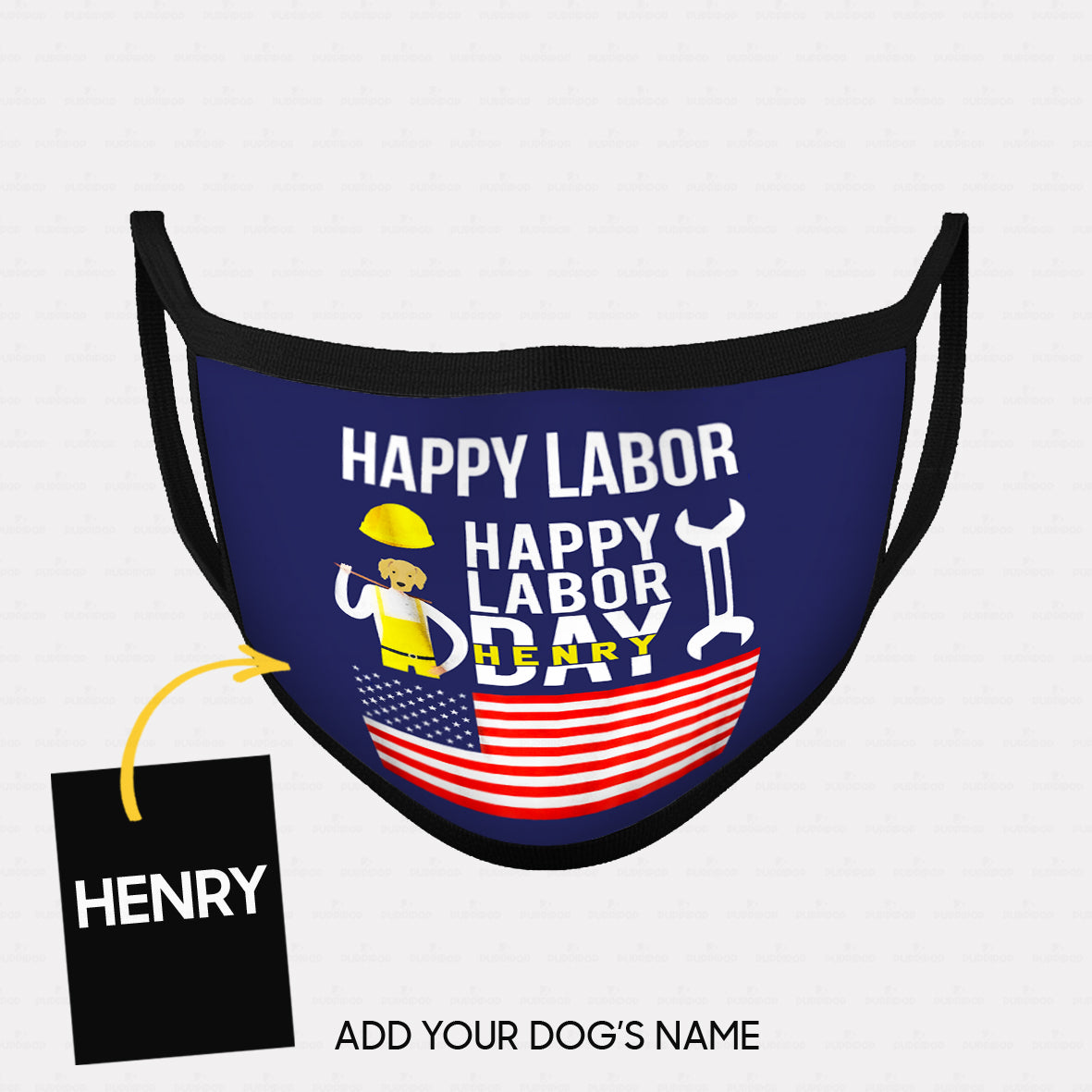 Personalized Dog Mask Gift Idea - Happy Labor Happy Labour Day For Dog Lovers - Cloth Mask