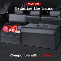 Thumbnail for Foldable Trunk Storage Luggage Organizer Box, Custom For Your Cars, Portable Car Storage Box Bin SUV Van Cargo Carrier Caddy for Shopping, Camping Picnic, Home Garage, Car Accessories LI12996