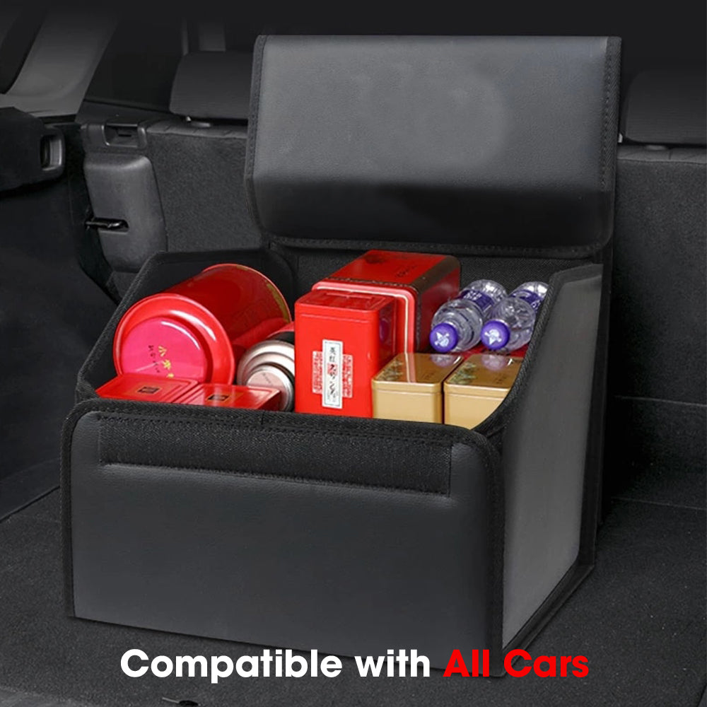 Foldable Trunk Storage Luggage Organizer Box, Custom For Your Cars, Portable Car Storage Box Bin SUV Van Cargo Carrier Caddy for Shopping, Camping Picnic, Home Garage, Car Accessories FJ12996