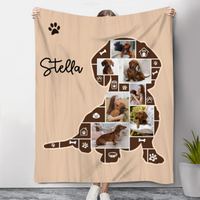Thumbnail for Custom Dachshund Dog Photo Collage Blanket, Gifts For Dachshunds, Pet Sympathy Gift