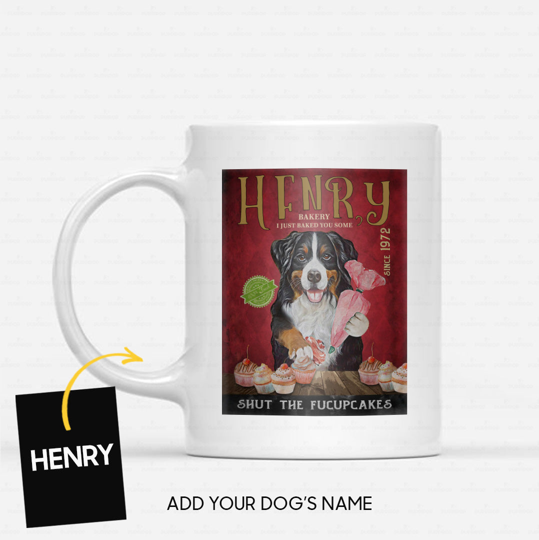 Custom Dog Mug - Personalized Shut The Fucupcakes Gift For Dad - White Mug
