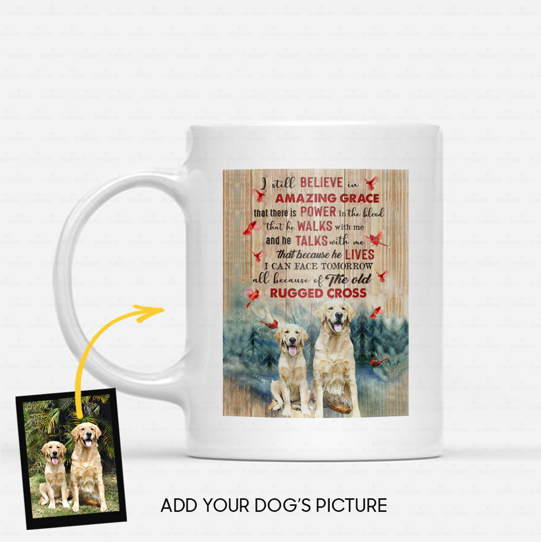 Custom Dog Mug - Personalized Amazing Grace Gift For Dad - White Mug