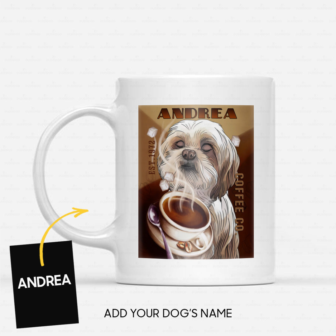 Custom Dog Mug - Personalized Andrea Coffee Dog Gift For Dad - White Mug