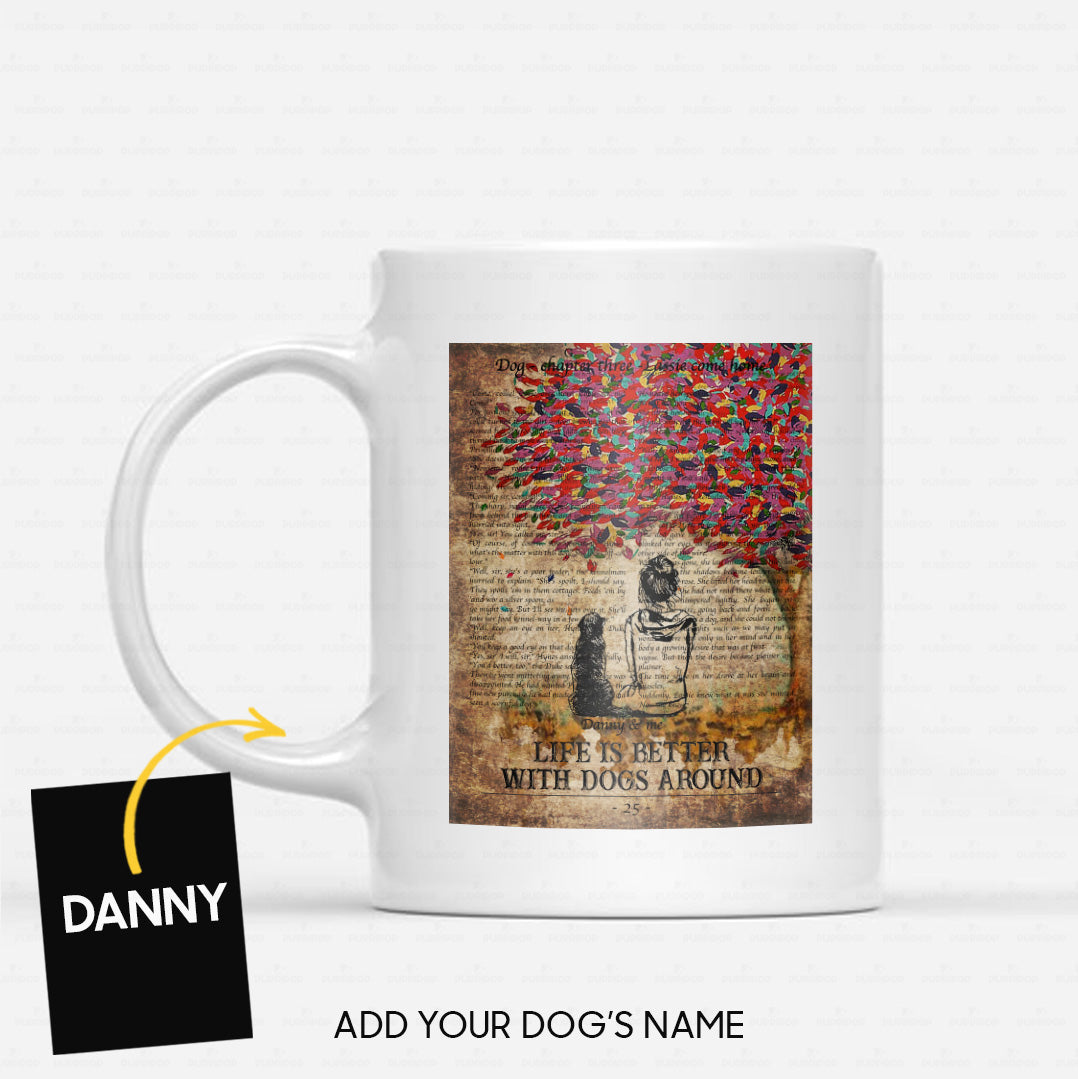 Personalized Dog Gift Idea - Woman And A Dog Beside The Tree For Mom - White Mug