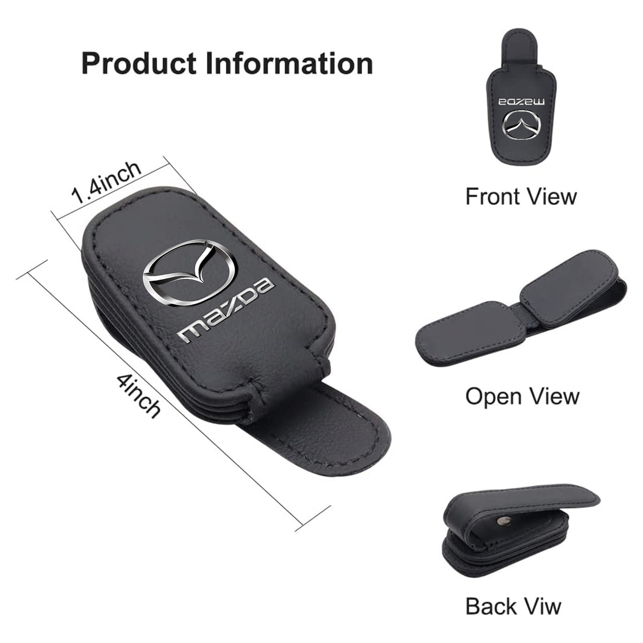 2 Pack Sunglass Holder, Magnetic Leather Glasses Eyeglass Hanger Clip for Car, Sunglasses Holder and Ticket Card Clip for Car