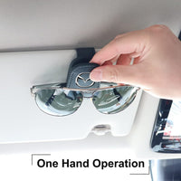 Thumbnail for 2 Pack Sunglass Holder, Magnetic Leather Glasses Eyeglass Hanger Clip for Car, Sunglasses Holder and Ticket Card Clip for Car