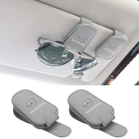 Thumbnail for 2 Pack Sunglass Holder, Magnetic Leather Glasses Eyeglass Hanger Clip for Car, Sunglasses Holder and Ticket Card Clip for Car