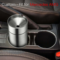 Thumbnail for 2 Pieces Car Ashtray with Lid Portable Ashtray, Custom fit for Mercedes AMG, Car Mini Car Trash Can Stainless Steel Portable Detachable Windproof Self Extinguishing Butt Bucket for Outdoor Travel Home Office