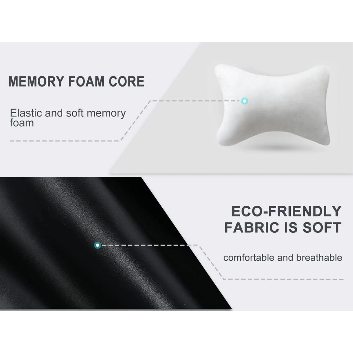 Thickened Foam Car Neck Pillow, Custom For Your Cars, Soft Leather Headrest (2 Pieces) for Driving Home Office, Car Accessories MB13990