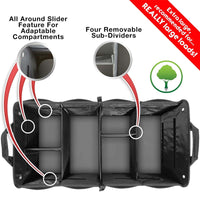 Thumbnail for Trunk Organizer, Custom fit for Sedan SUVs, Premium Multi Compartments Collapsible Cargo Storage & Accessories