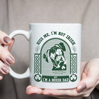 Thumbnail for Personalized St Patrick Dog Gift Idea - Kiss Me, I'm Not Irish But I'm A Boxer Dad 2 For Dog Dad - White Mug