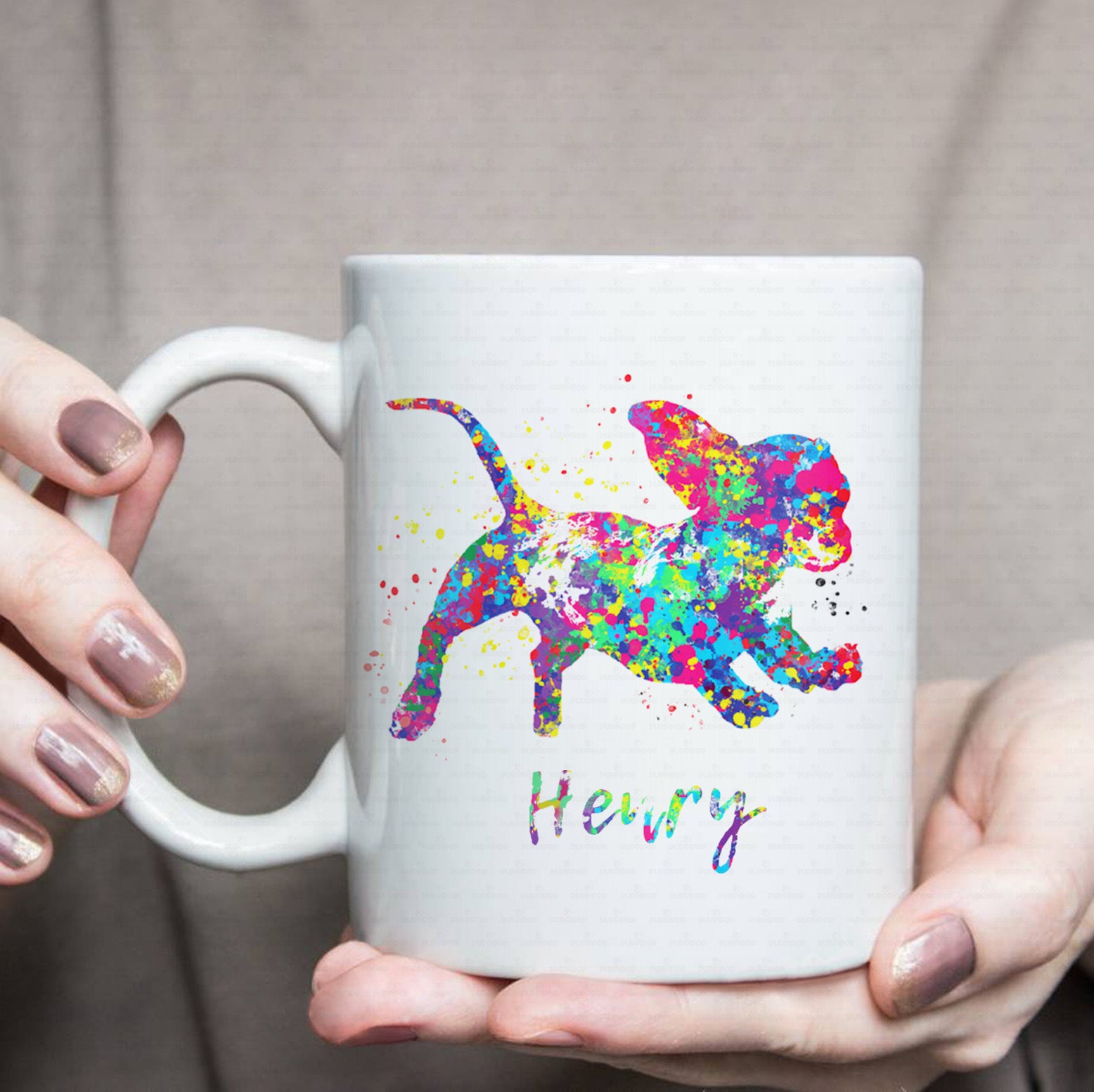 Personalized Dog Gift - Painting Color For Puppy Lovers - White Mug