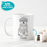 Thumbnail for Personalized Dog Gift Idea - Black And White Sketching Gift For Puppy Lovers - White Mug