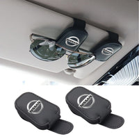 Thumbnail for 2 Pack Sunglass Holder, Magnetic Leather Glasses Eyeglass Hanger Clip for Car, Sunglasses Holder and Ticket Card Clip for Car