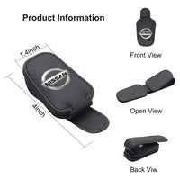 Thumbnail for 2 Pack Sunglass Holder, Magnetic Leather Glasses Eyeglass Hanger Clip for Car, Sunglasses Holder and Ticket Card Clip for Car