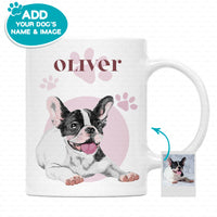 Thumbnail for Personalized Dog Gift Idea - Color Sketching And Paw Gift For Puppy Lovers - White Mug