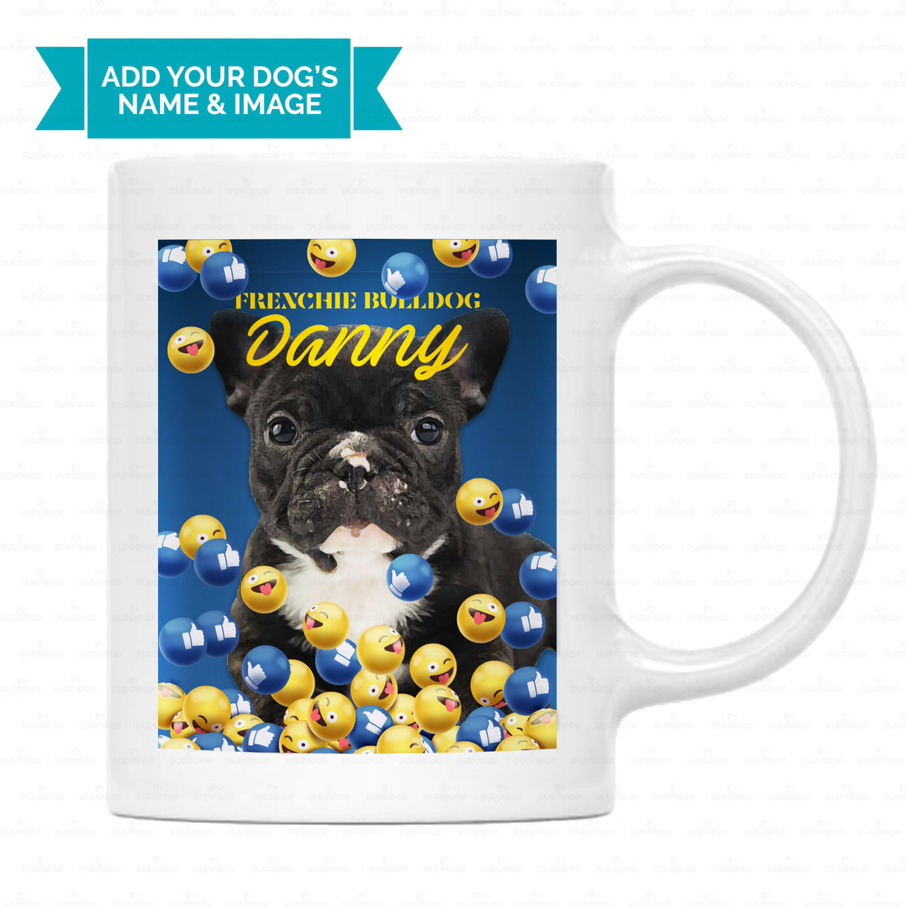 Personalized Gift - Funny Icon Reaction Social Media Portrait Puppy For Puppy Lovers - White Mug