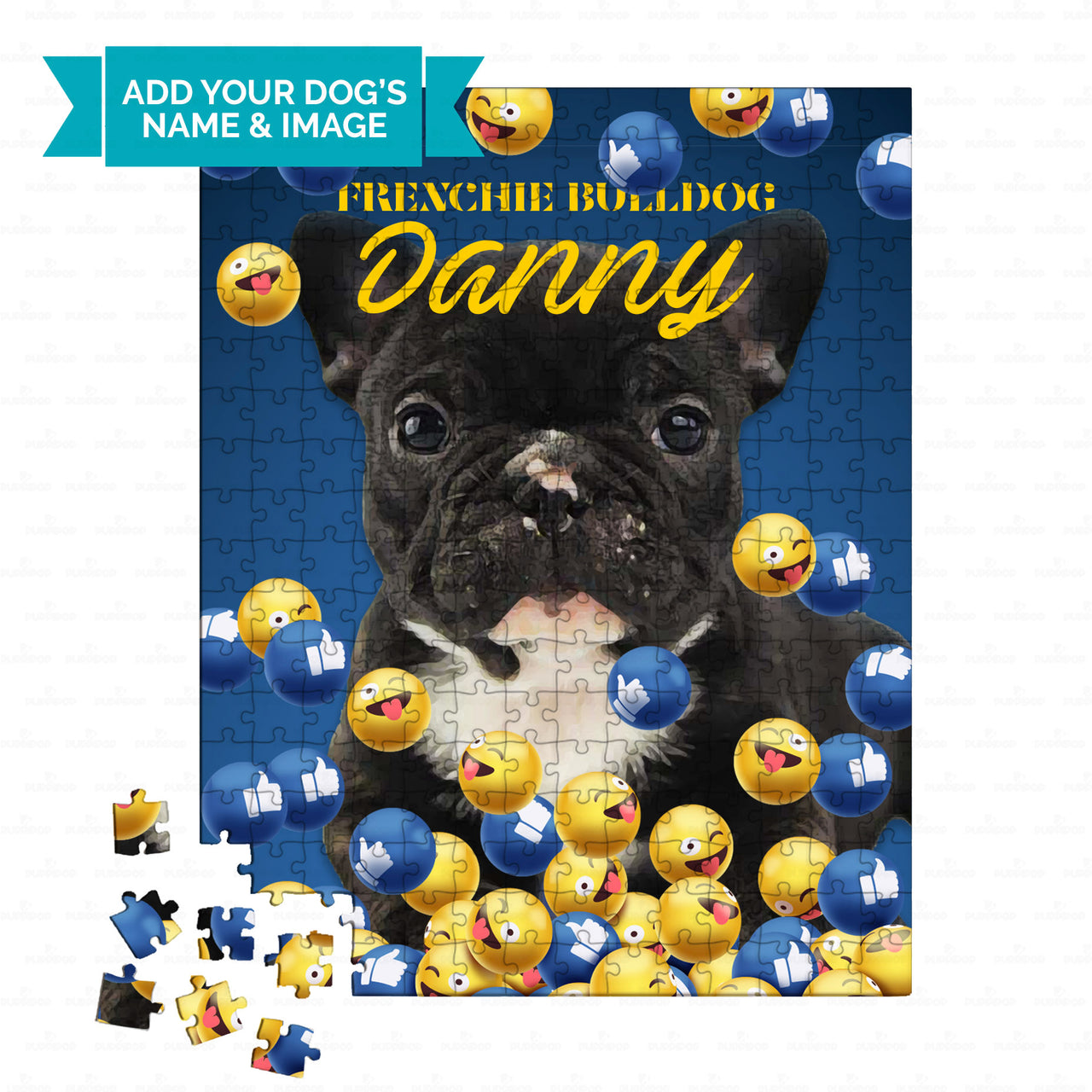 Personalized Dog Gift Idea - Funny Icon Reaction Social Media Portrait Puppy For Puppy Lovers - Puzzle