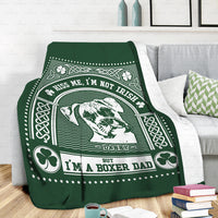 Thumbnail for Personalized St Patrick Gift Idea - Kiss Me, I'm Not Irish But I'm A Boxer Dad - Fleece Blanket