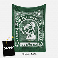Thumbnail for Personalized St Patrick Gift Idea - Kiss Me, I'm Not Irish But I'm A Boxer Dad - Fleece Blanket