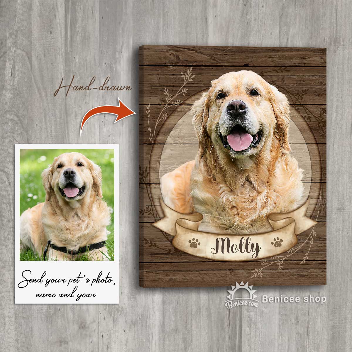 Pet Pictures On Canvas, Custom Pet Portrait Canvas - Best Personalized Gifts for Everyone