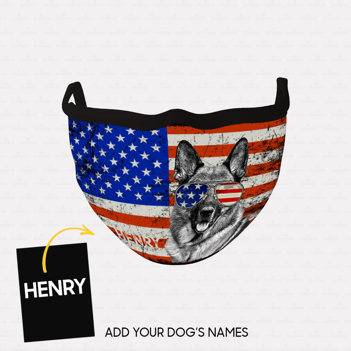 Personalized Dog Gift Idea - American Flag For Dog Lovers - Cloth Mask