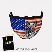 Thumbnail for Personalized Dog Gift Idea - American Flag For Dog Lovers - Cloth Mask