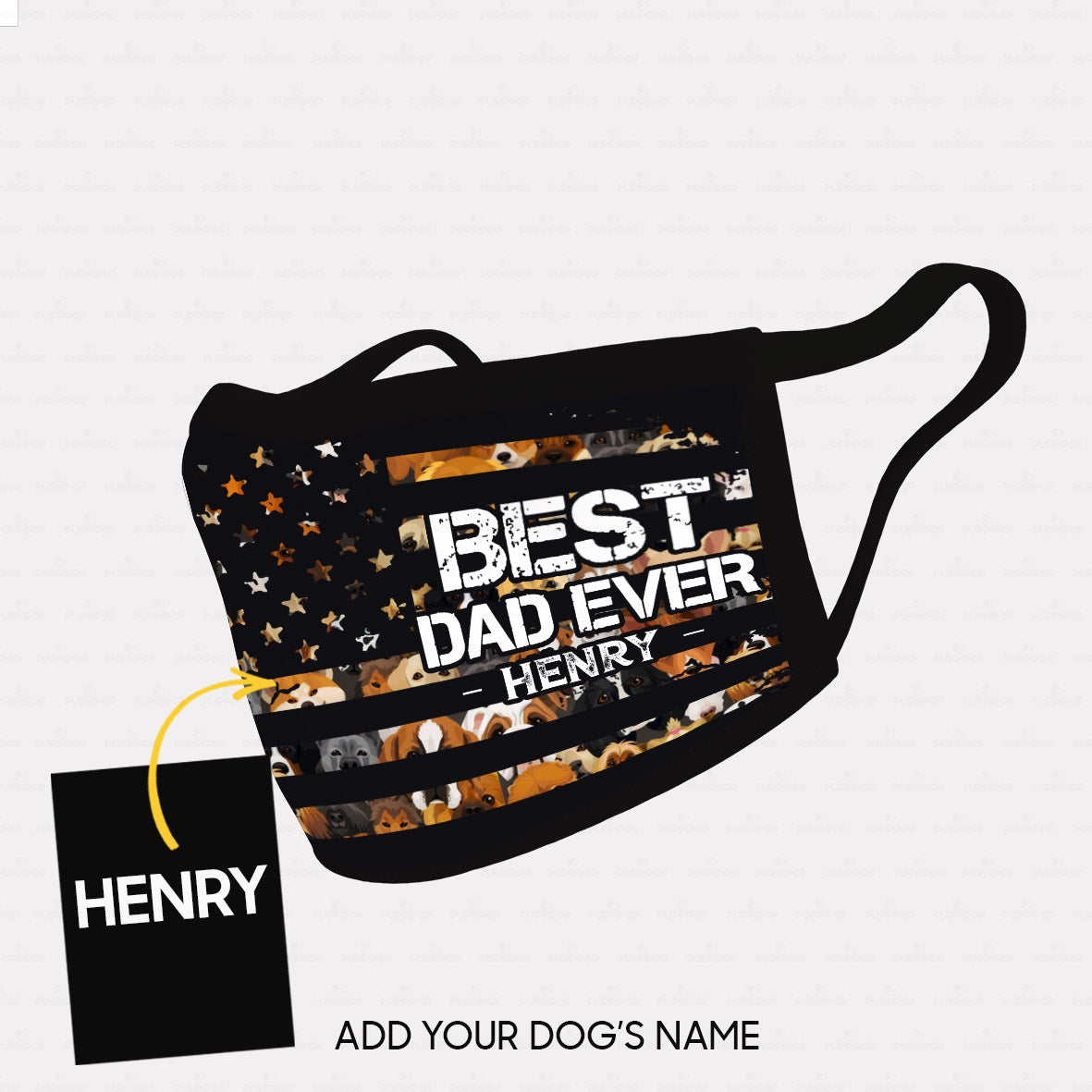 Personalized Dog Gift Idea - American Flag 2 For Dog Lovers - Cloth Mask