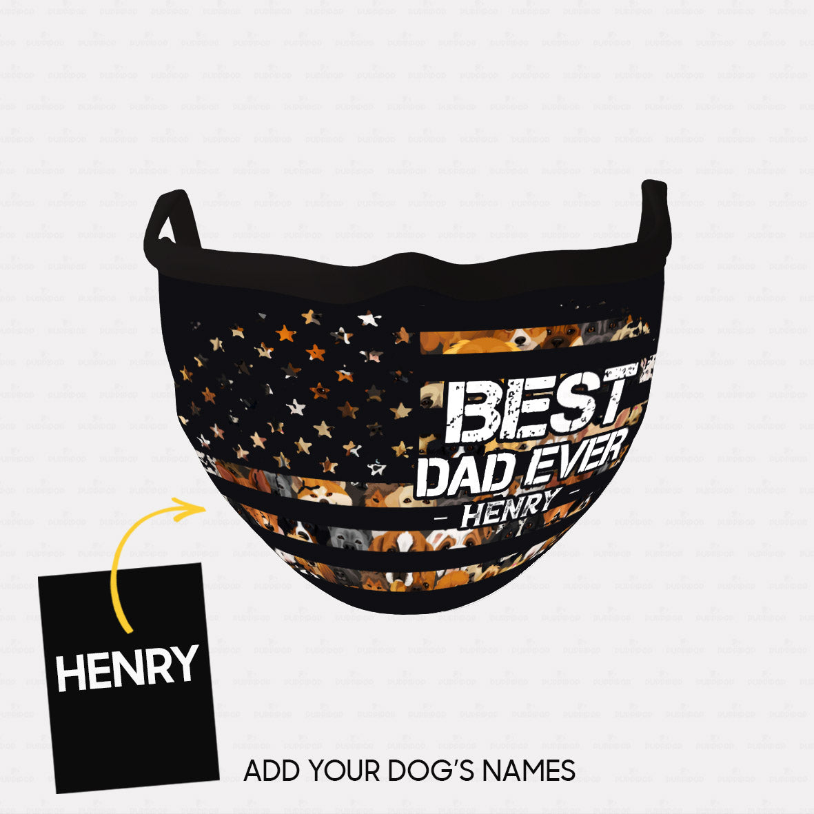 Personalized Dog Gift Idea - American Flag 2 For Dog Lovers - Cloth Mask