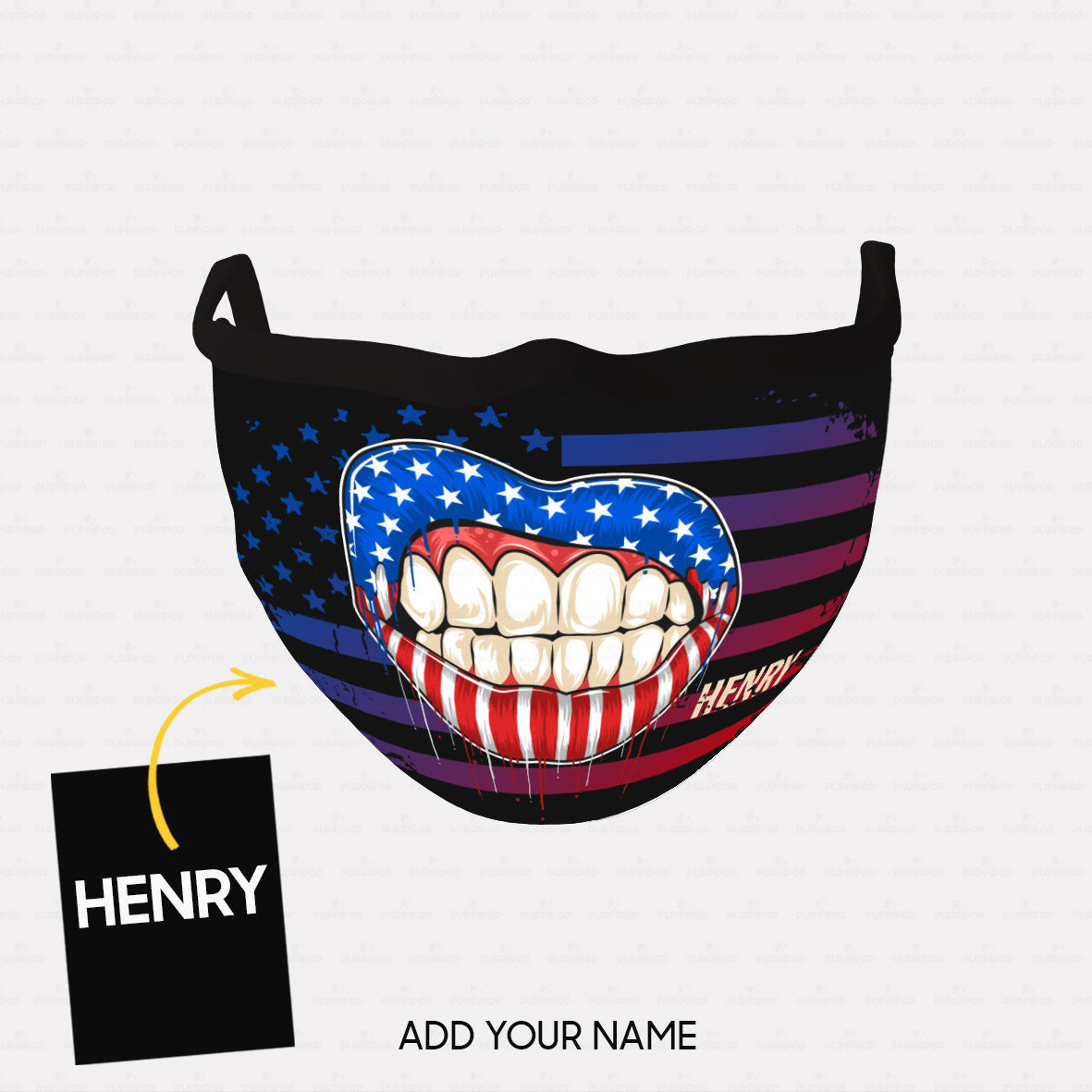 Personalized Dog Gift Idea - American Flag 1 For Dog Lovers - Cloth Mask