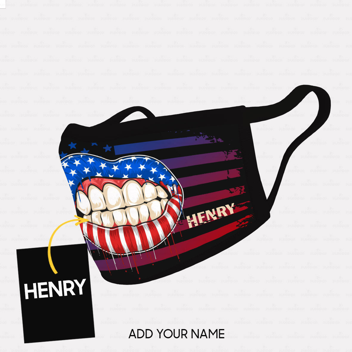 Personalized Dog Gift Idea - American Flag 1 For Dog Lovers - Cloth Mask