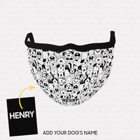 Thumbnail for Personalized Dog Gift Idea - Dog Face 3 For Dog Lovers - Cloth Mask