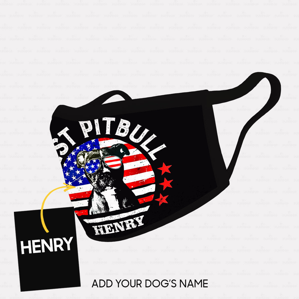 Personalized Dog Gift Idea - American Flag 3 For Dog Lovers - Cloth Mask