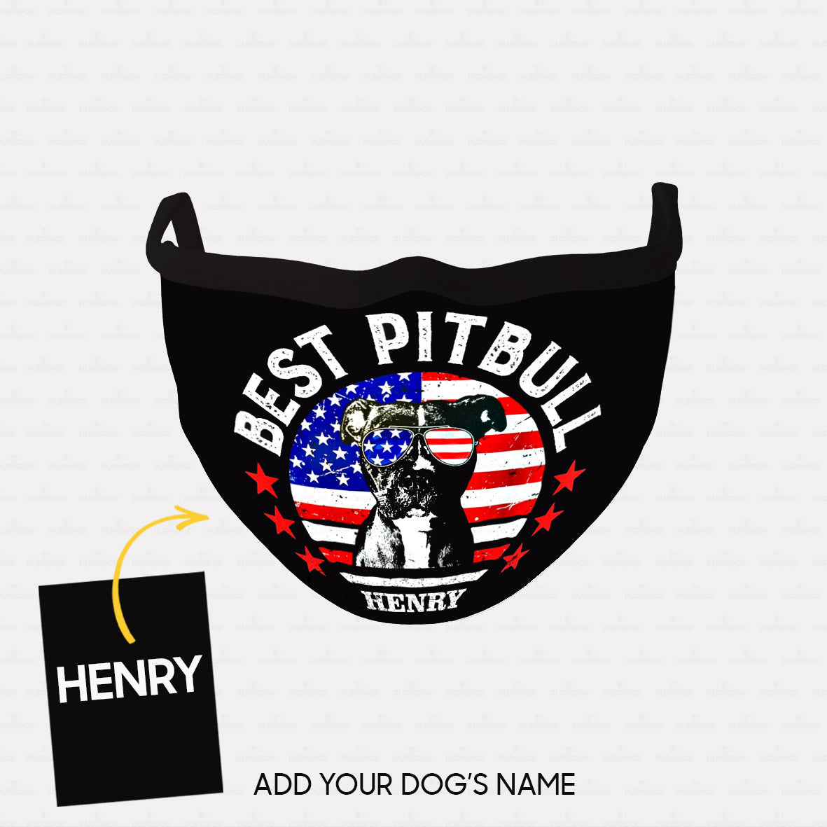 Personalized Dog Gift Idea - American Flag 3 For Dog Lovers - Cloth Mask