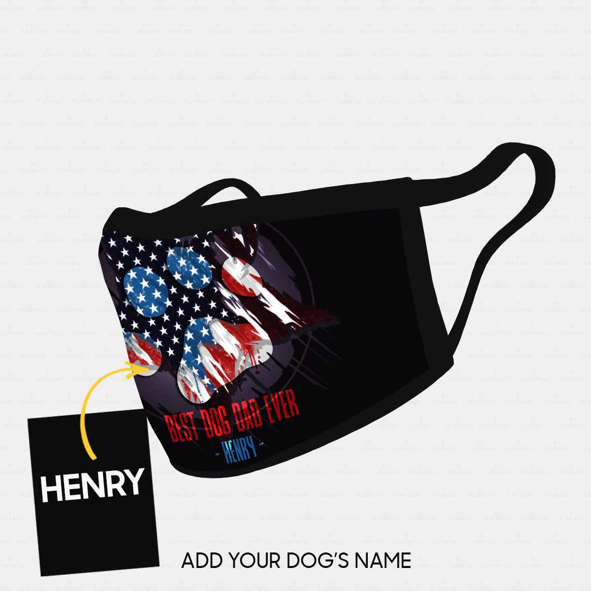 Personalized Dog Gift Idea - American Flag 4 For Dog Lovers - Cloth Mask