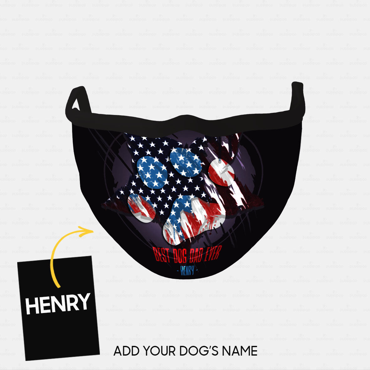 Personalized Dog Gift Idea - American Flag 4 For Dog Lovers - Cloth Mask
