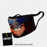 Thumbnail for Personalized Dog Gift Idea - American Flag 5 For Dog Lovers - Cloth Mask