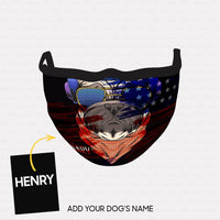 Thumbnail for Personalized Dog Gift Idea - American Flag 5 For Dog Lovers - Cloth Mask