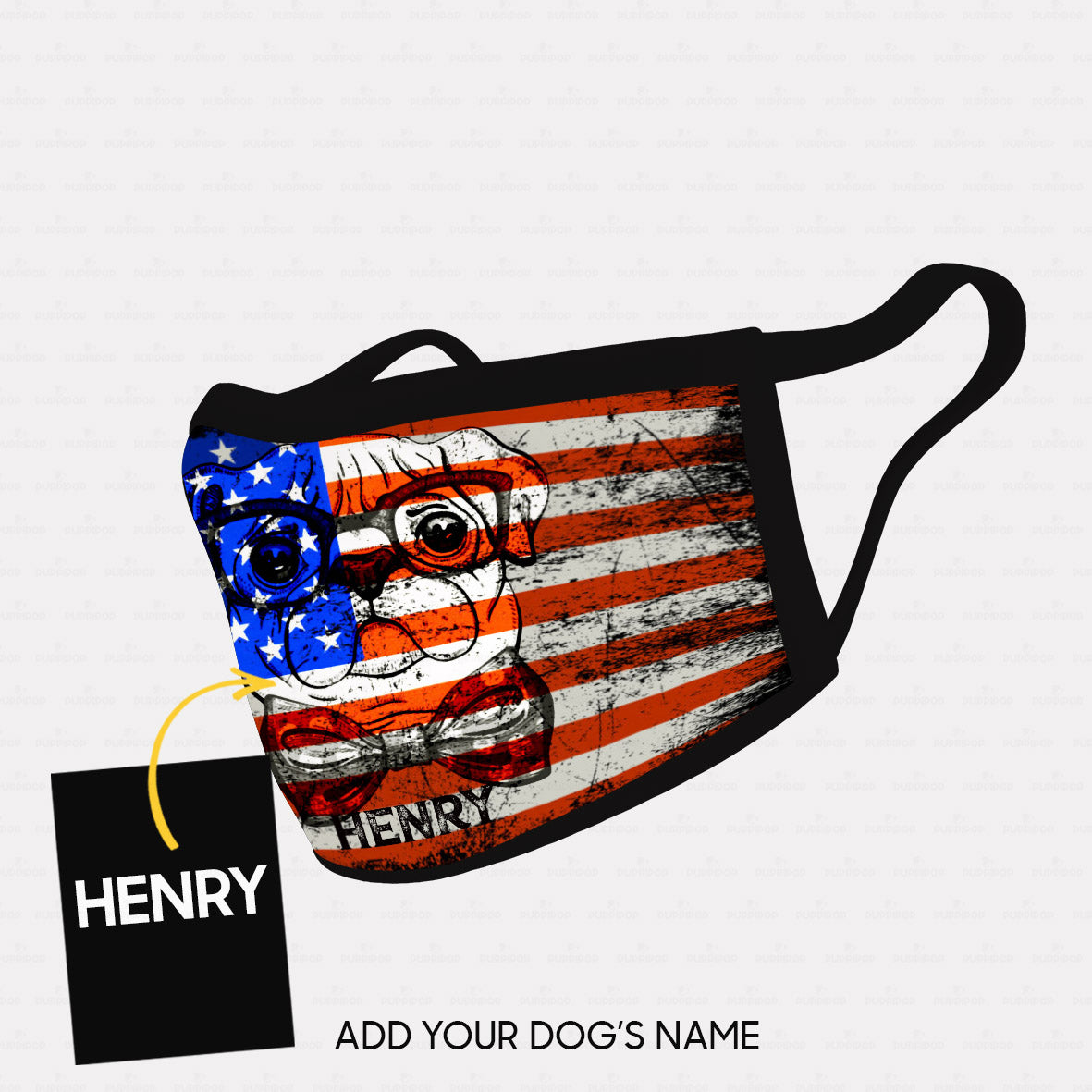 Personalized Dog Gift Idea - American Flag 6 For Dog Lovers - Cloth Mask