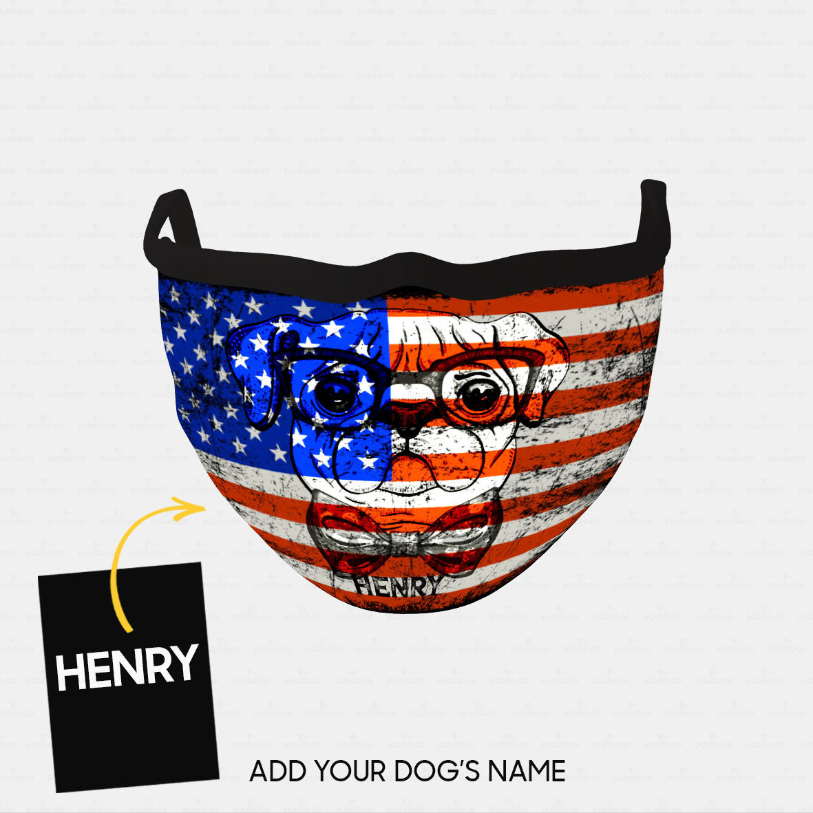 Personalized Dog Gift Idea - American Flag 6 For Dog Lovers - Cloth Mask