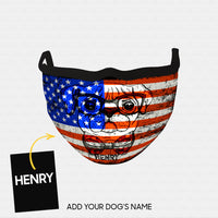Thumbnail for Personalized Dog Gift Idea - American Flag 6 For Dog Lovers - Cloth Mask