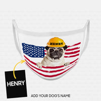 Thumbnail for Personalized Dog Gift Idea - Happy Labor Day Pug Worker For Dog Lovers - Cloth Mask