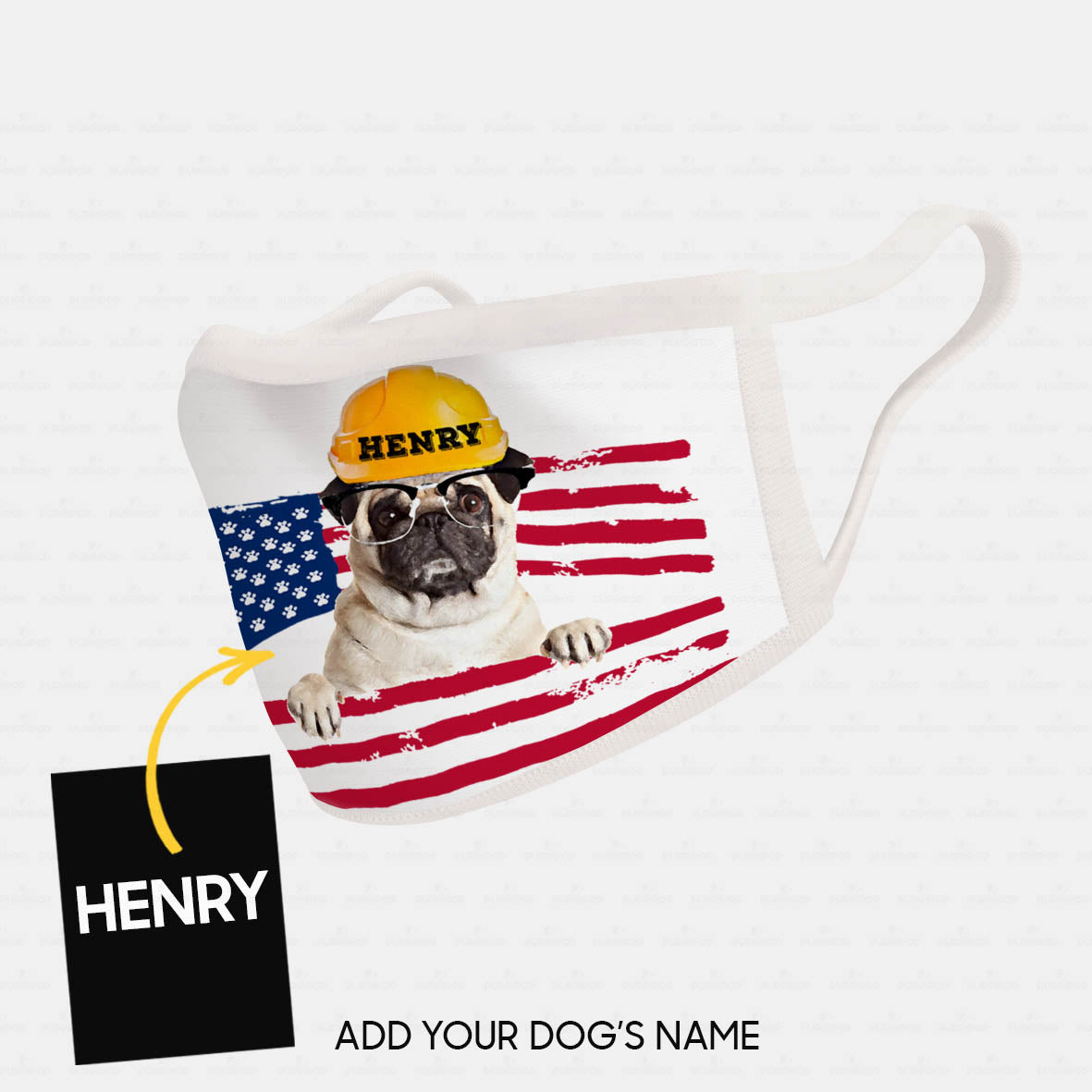 Personalized Dog Gift Idea - Happy Labor Day Pug Worker For Dog Lovers - Cloth Mask